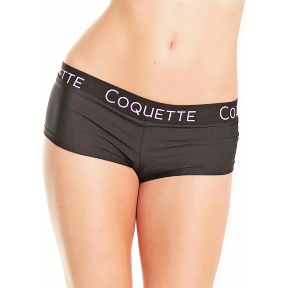 Microfiber Booty Shorts Womens Plus Size OSXL Black Elastic Logo Boyshorts - Picture 5 of 9